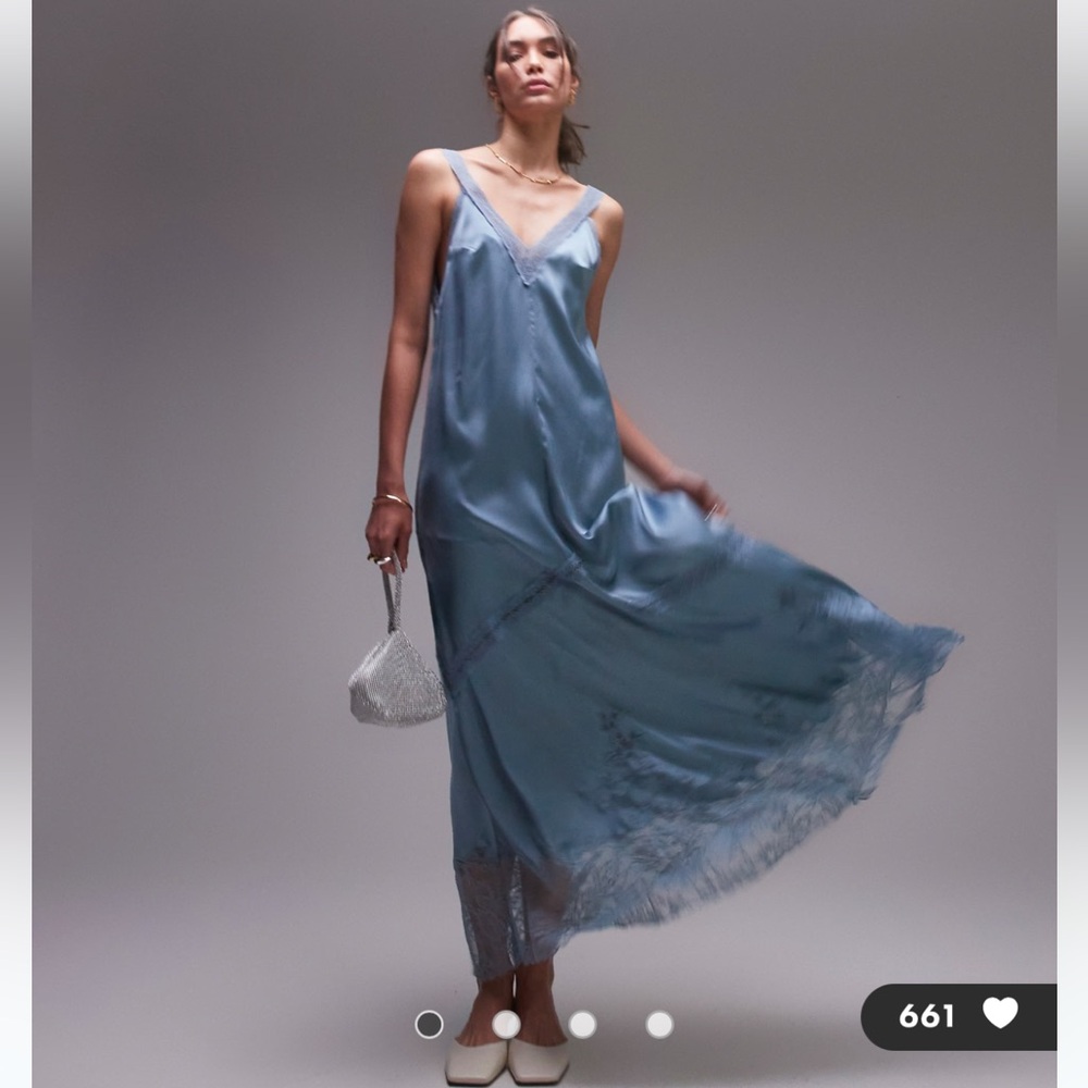 ASOS Topshop Midi Maxi Blue Dress